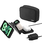 Belkin MagSafe Charger Compatible 3-in-1 Magnetic Charging Travel Pad 15W-BoostCharge Pro Foldabl...