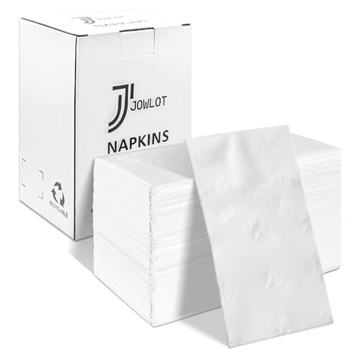 JOWLOT Disposable Paper Napkins, 2-Ply 150 Count Dinner Napkins, White Napkins Bulk for Wedding Party Bathroom and Everyday Use (16.2
