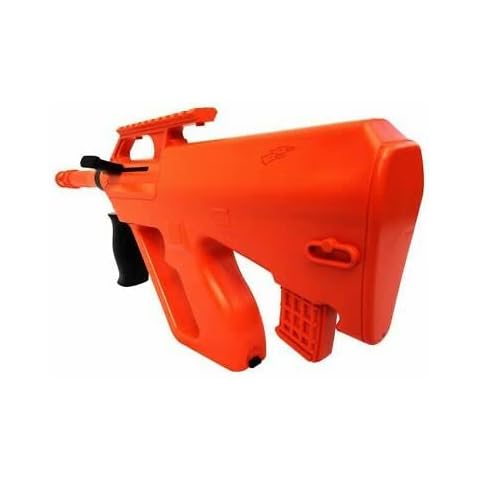 CFMOFFERS Double Ealge M45F Mini Aug Style 6mm Airsoft BB Spring Power Orange Two Tone Disc Toygun with Magazine Cover