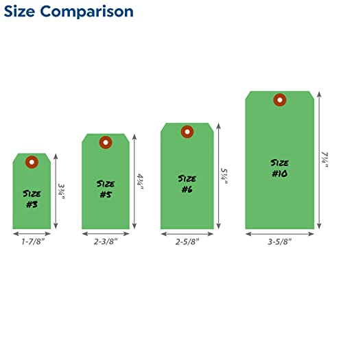 Smartsign Green Blank Tags - Pack Of 1000, Size-5, 13Pt Thick Cardstock Tag, 2.375" X 4.75" Paper Hang Tags With Reinforced Fiber Patch (Without Strings) #TOP7