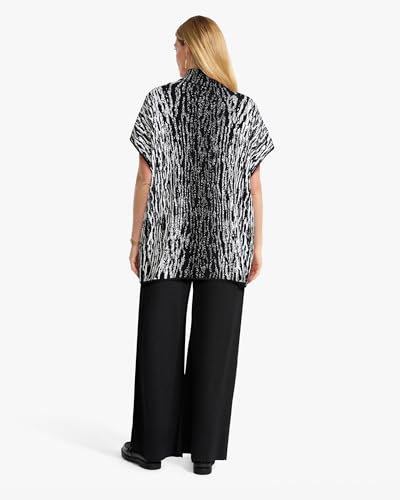 Image of Anne Klein Women's Cape Sleeve Mockneck Animal Print Tunic Top