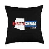 Kyrsten Sinema for Senate 2024 Kyrsten Sinema Arizona Senator 2024 Election Democrat AZ Throw Pillow, 18x18, Multicolor