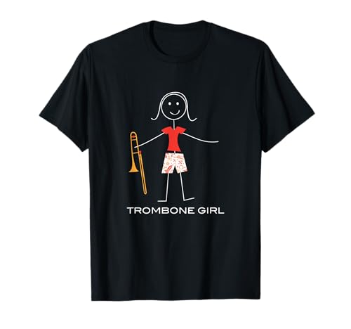Trombón de mujeres divertidas, regalos de músico de niña Camiseta