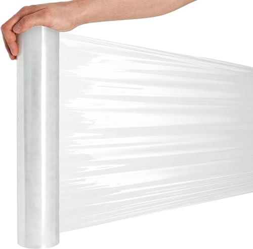 RAGO® Stretchfolie Transparent folie für möbel 150m Hand Stretchfolie rollen I Palettenfolie Handfolie Wickelfolie I Verpackungsmaterial Packfolien (7,5 x 7,5 x 40 cm) 0,9 kg I 150m Länge