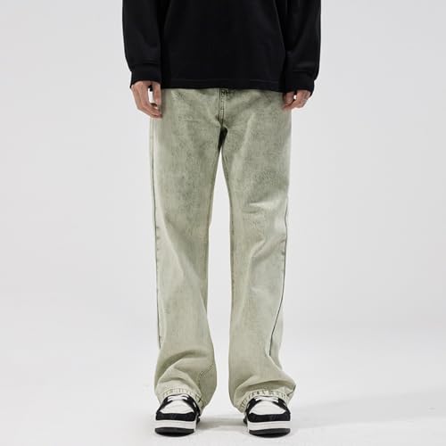 Jeans Pants Trousers Denim Spring and Autumn High Street Washed Men's Micro Flared Classic Wide Leg3