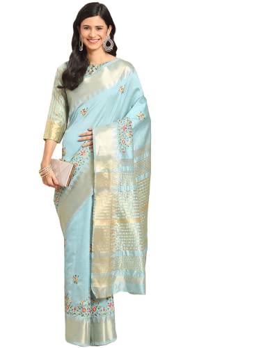 arriva fab Women's Kasavu Cotton Blend Saree With Blouse Piece