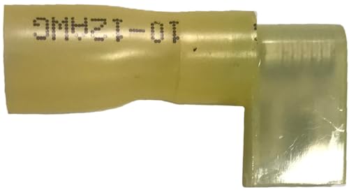 Sherco-Auto Heat Shrink & Crimp Yellow Female Flag Terminal Quick Disconnect 12-10 Gauge .250 Tab - 10 Pack