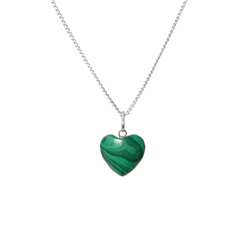 Natural Malachite Heart Pendant Green Crystal Stone Locket Spiritual Gemstone Jewelry Charm for Women and Girls Without Chain Pack of 1-image-30