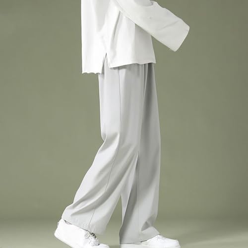 Pants for Men Summer Ice Silk Straight Trousers Wide Leg Breathable Pants Casual Fashion Elastic Waisted Loose Fit2