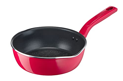Tefal Chefclub by Tefal Poêle profonde 22 cm Rouge framboise, Revêtement antiadhésif Titanium, Thermo-Signal, Induction G8061704