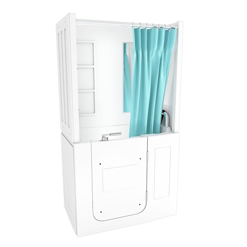 AcquaVapore Senioren Dusche Sitzwanne Duschbadewanne mit Tür Seniorenwanne S08D-C-R