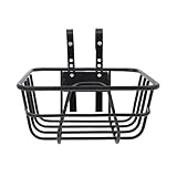 DYNWAVE Bike Front Handlebar Basket with Hooks 9.8x9.8x4.7inch Accessories Easily Install Men and Women Bike Storage Basket Universal