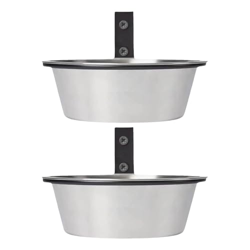 Comedero para perros set de montaje en pared - alimentador para mascotas de acero inoxidable, alimentador para perros compacto | Cuencos duraderos altos para cachorros, gatos y conejos, perfectos