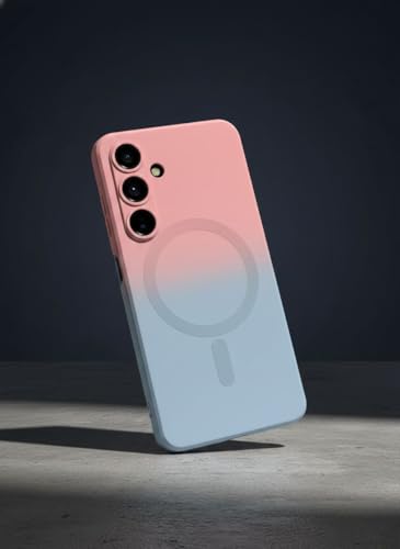 Image of amazon basics Gradient Mag-Safe Case for Samsung Galaxy S23FE 5G | Soft Silicone Shockproof Cover with Camera Protection | Slim Lightweight Design | Smooth Touch & Durable - Pink & Blue