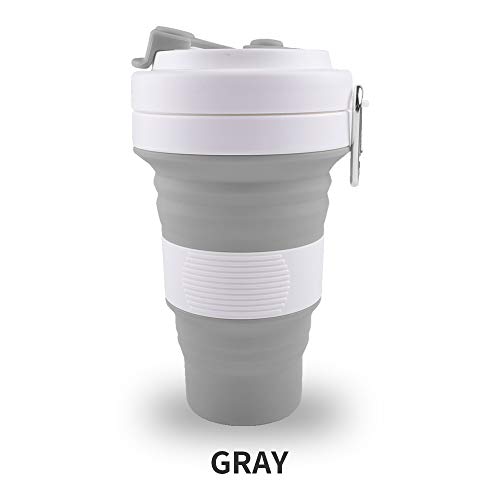 Dalebox Silicone Collapsible Cup Coffee Travel Mug and Straw with Leak-Proof lid BPA