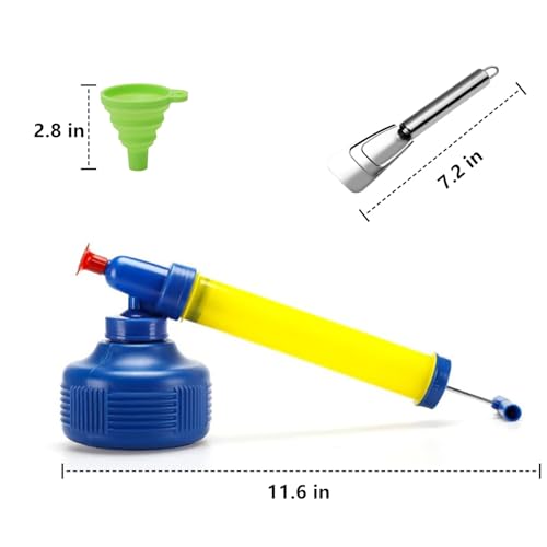 Image of 6-Piece Household Garden Duster Powder Duster diatomite applicator and Spreader Includes 2 dusters, 2 Stainless Steel Shovels and 2 Folding funnels. (Yellow)