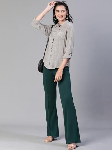 Image of oxolloxo Women's Striped Regular Fit Shirt