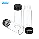 PATIKIL 30 ml Reagenzglas, 16er Pack runde Glasflaschen mit Kunststoffschraubverschluss für Labor und Zuhause, transparent schwarz