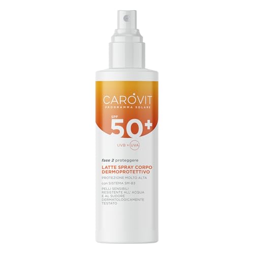 Carovit Protezione Solare Spray, SPF 50, Protegge da UVB e
