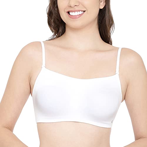 Image of Enamor Moulded Double Layer Front Women's Cotton Cami Bra - Detachable Slim Straps with Back Keyhole, Non Padded, Wirefree, High Coverage - A022 (Pack of 2)