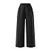 Hip Hop Pants Girls Girls Linen Pants Casual Wide Leg Elastic Waist Fashion Beach Hip Hop Outfits Palazzo Pant Black 11-12 Years