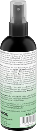 Katzenurin Spray 100 ml – gegen Katzenpipi, Uringeruch & Flecken unterwegs – Enzymreiniger biologisch & sicher – ideal für Sofa, Auto, Katzenklo, Reisen & Textilien – hygienisch & effektiv – PIPI-Weg