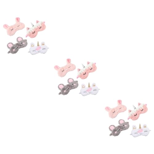 Masque de sommeil de dessin animé en peluche et cache-œil d'ombrage pour enfants