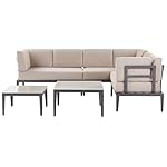 Beliani Lounge-Set Rima III Grau/Beige