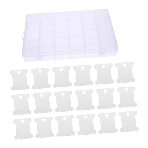 DOITOOL 1 Set Sewing Kit Organizer with Thread Winding Boards Durable Box for Cross Stitch Supplies Includes Compartments for Embroidery Floss and Needles