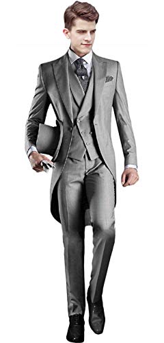 Mens Handsome 3 Pieces Tailcoat Suit Set Business Suit for Men Formal Wedding Attire Classic Outfit 2025