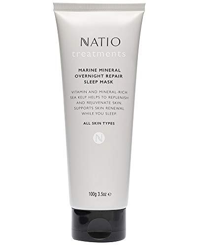 Natio Australia Treatments Marine Mineral Overnight Repair Sleep Mask 100g - Supports Skin Renewal While You Sleep, Mineral & Vitamin Rich Sea Kelp, Hyaluronate & Shea Butter - Intensive Overnight Skin Mask to Plump and Repair Skin for All Skin Types - Made in Australia