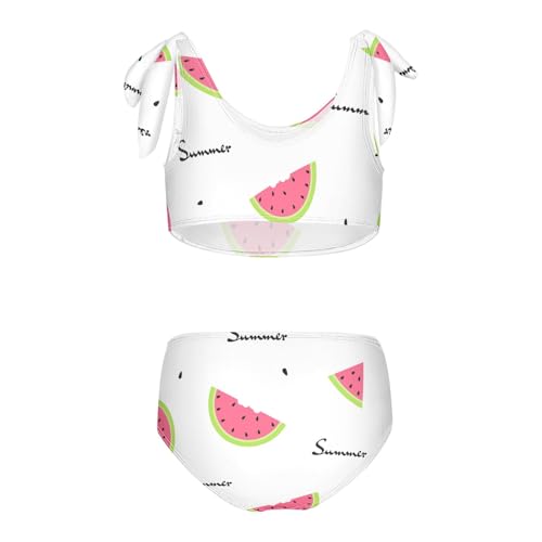 Girls Watermelon with Message Summer Swimsuit Two Pieces Bikini Set Bathing Suits Swimwear Crop Top Swimsuit Set2