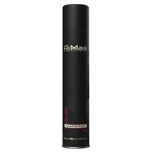Bild von FemMas Haarspray Ultra Stark 400 ml I Stylingspray für Volumen & Glanz I Haar-Spray für ultra starken Halt I natürliches Finish ohne Verkleben I Ultra Strong Hairspray I für alle Haartypen I 1 Stück 400 ml (1er Pack)
