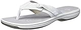 Clarks Women's Brinkley Sun Flip-Flop, White Synthetic, 10