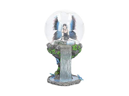 Nemesis Now Immortal Flight Anne Stokes Fairy Snow Globe 10cm, Resin, Grey|white