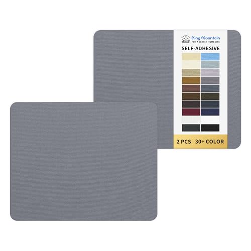 KING MOUNTAIN Canvas Repair Patch 9 x11 Inch 2 Pcs Self-Adhesive Waterproof Fabric Patch for Sofas, Tents, Furniture,Tote Bags, Car Seats (Grey-1)