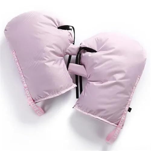 LPHFDCS Guantes Moto 1 par de Guantes Resistentes al Viento y a la Lluvia for Mantener el Calor en el Manillar, Guantes Protectores for Motocicleta, Scooter, Bicicleta Guantes Moto Hombre(Pink)