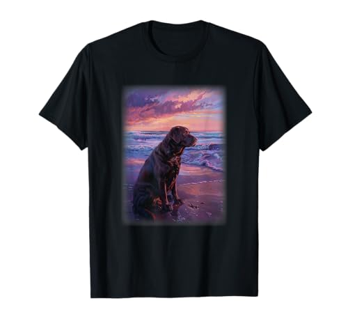 Labrador Retriever en chocolat avec un labrador de plage T-Shirt