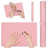 Lnngub Nail Art Table Mat, Soft Nail Arm Rest Pad for Acrylic Nails, Foldable Nail Hand Rest Pillow Manicure Pad Nail Training Mat for Nail Cushion Nail Table Pad Desk Mat for Nail Technician Salon