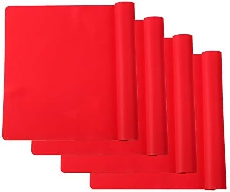 GLE2016 Silicone Placemats,Placemats for Kids,Waterproof Heat Resistant Non-Slip Kitchen Table Mats for Dining Table, Easy to Clean 16 x 12 Inches, Set of 4