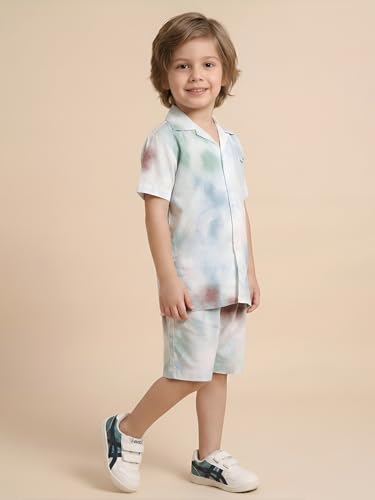 Image of POLKA TOTS 100% Cotton Co-Ord Set for Boys | Half Sleeve Shirt & Shorts Beach Outfit for Kids | Ultra-soft & Breathable Summer Clothes for Toddler & Baby Boy | Casual Dress & Printed Nightwear Set