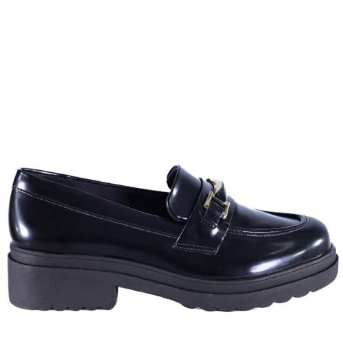Mocassim Feminino Via Marte Solado Tratorado 246-004 Preto Box