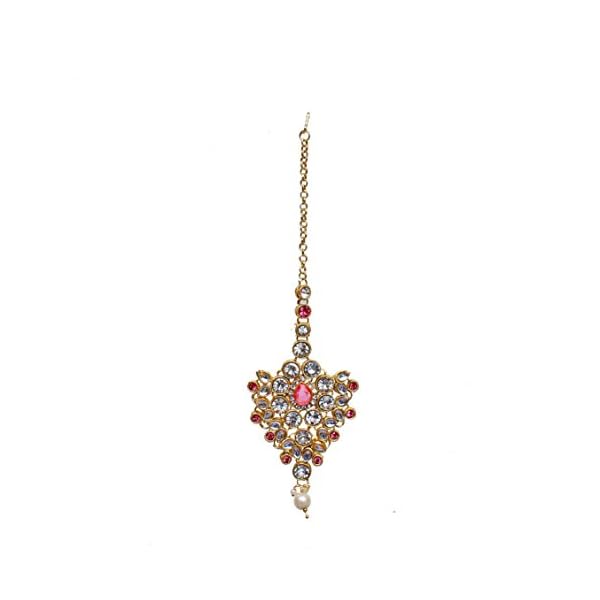 Lucky Jewellery Semi Bridal Dulhan Dulhan Wedding & Engagement Necklace Set with Mang Tikka for Girls & Women (1815-L1SS-KD124-) - Image 6