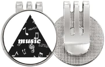 DIYthinker White Music Lyrics and Notes Black Golf Ball Marker Hat Cap Clip Enamel Magnetic image 2