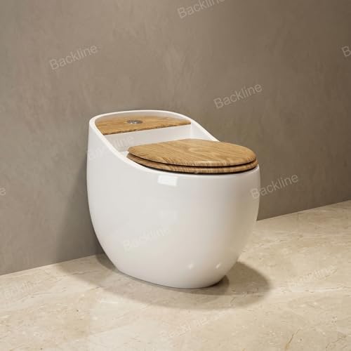 Image of Backline Commode Toilet /Floor Mount Ceramic Western Commode Siphonic Flushing With In-build 5L Tank & Soft Closing Toilet Seat - 12 inch Inch S Trap Outlet Is From Floor (White) (7 Years Color Warranty)