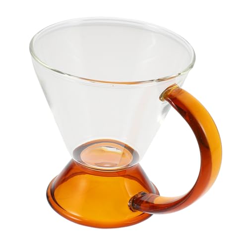 LALADEFIEE Retro Glass Coffee Pot Practical Coffee Brewer for Home Office Ergonomic Handle Simple Design Safe Borosilicate Material for Friends Family Gatherings