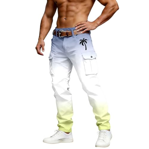 Pantalon cargo long pour homme ample à taille élastique