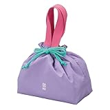 シービージャパン ランチバッグ 巾着タイプ パープル 容量3L 洗濯機洗いOK 保冷機能付き 保冷ランチトートバッグ GOMOG