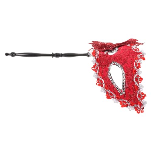 Masque vénitien haut de gamme rouge et orné pour événements spéciaux