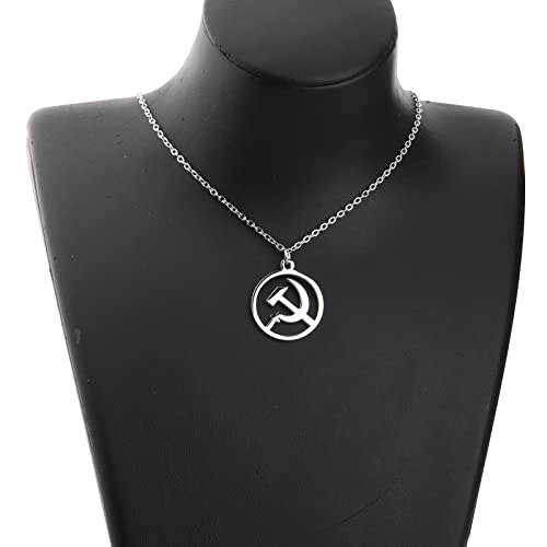 KEYCHIN Soviet Union Necklace Hammer And Sickle Jewelry Soviet USSR Charm Necklace4